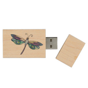 Dragonfly USB Wood Flash Drive