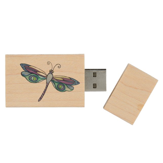 Dragonfly USB Wood Flash Drive (Opened)