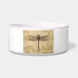 Dragonfly Vintage Antique Classic Nature Bowl<br><div class="desc">Vintage Dragonfly Antique image of a dragonfly - This sweet little dragonfly is  an antique image of a beautiful dragonfly,  drawn in black and white,  with a background of soft colorful dragonflies against antique paper.</div>