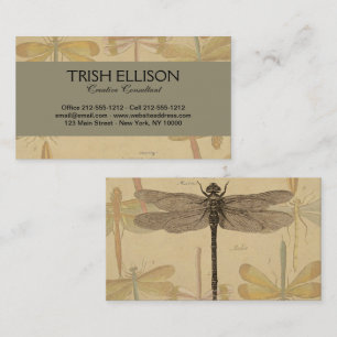 Dragonfly Vintage Antique Classic Nature Business Card