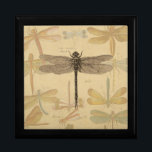 Dragonfly Vintage Antique Classic Nature Gift Box<br><div class="desc">Vintage Dragonfly Antique image of a dragonfly - This sweet little dragonfly is  an antique image of a beautiful dragonfly,  drawn in black and white,  with a background of soft colorful dragonflies against antique paper.</div>