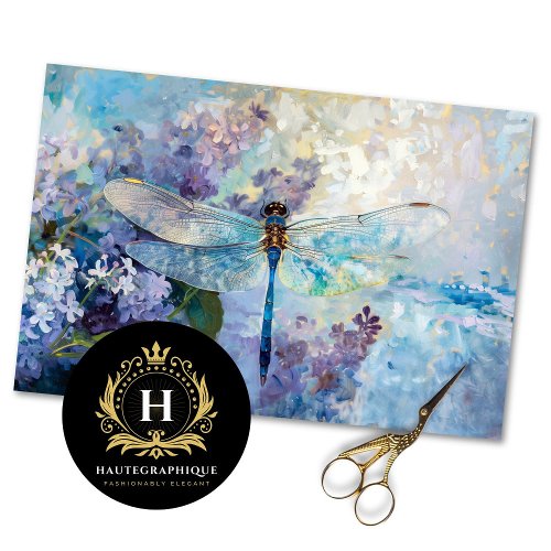 Dragonfly Vintage Floral Decoupage  Tissue Paper
