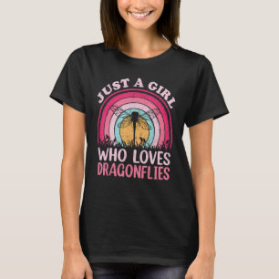 Dragonfly Vintage Retro Just A Girl Who Loves Drag T-Shirt