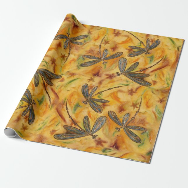 Dragonfly Warm Breeze Wrapping Paper (Unrolled)