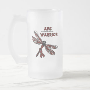 Dragonfly/Warrior...APS Frosted Glass Beer Mug