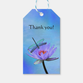 Dragonfly Water Lily Thank you Gift Tags