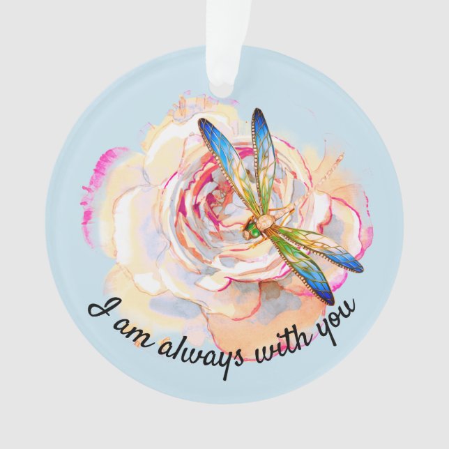 Dragonfly watercolor artwork ornament (Front)