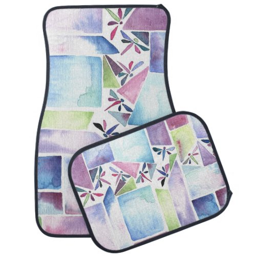 Dragonfly Watercolor Car Mat Covers