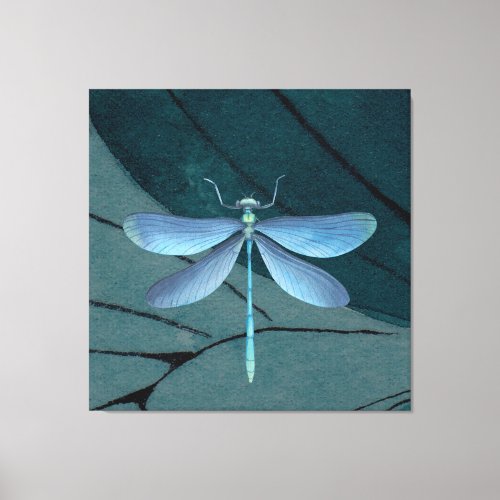 Dragonfly watercolor drawing canvas print