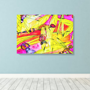 Dragonfly watercolor painting canvas print