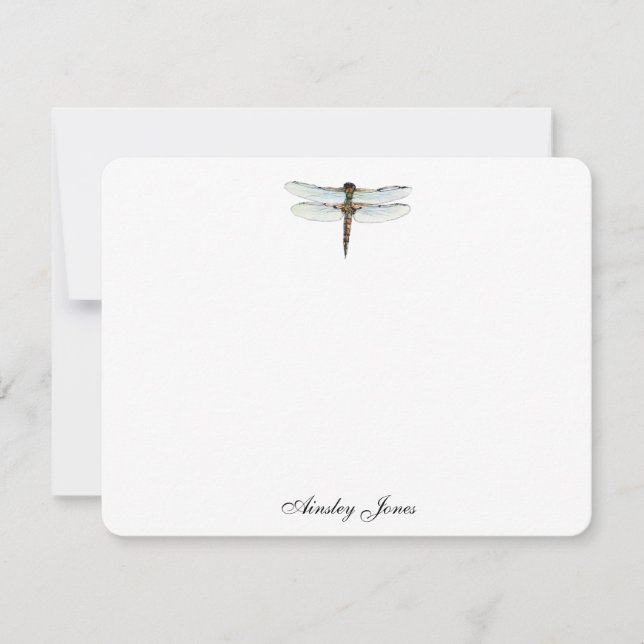 Dragonfly watercolor thank you card (Front)