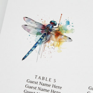 Dragonfly Wedding 8 Table Seating Chart  Foam Board