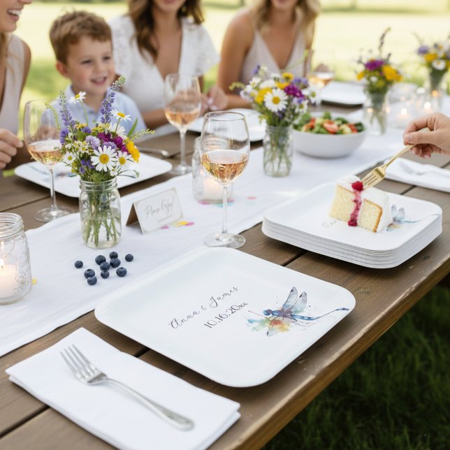 Dragonfly Wedding, custom  Paper Plates (Creator Uploaded)