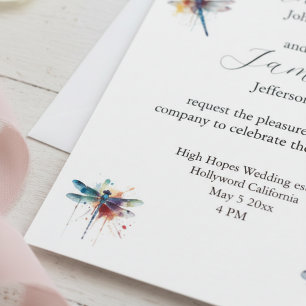 Dragonfly Wedding Invitation Postcard