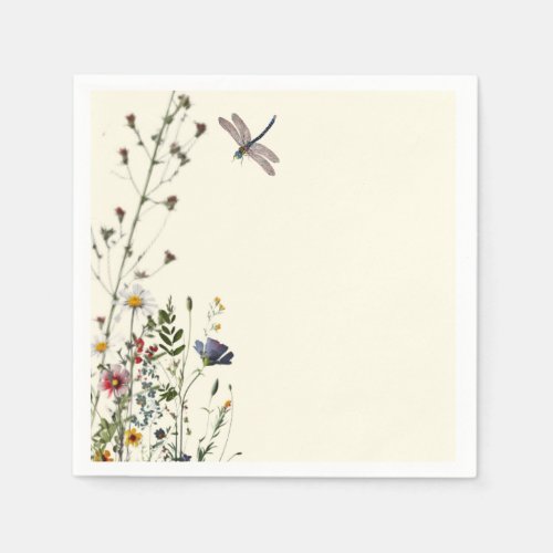 Dragonfly Wildflower Boho Baby Shower  Napkins