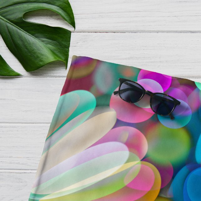 Dragonfly Wildflower Garden Abstract Floral Beach Towel (Creator Uploaded)