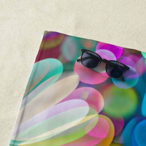 Dragonfly Wildflower Garden Abstract Floral Beach Towel