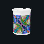 Dragonfly Wildflower Garden Abstract Floral Beverage Pitcher<br><div class="desc">The lively motion of dragonflies zipping around a wildflower garden is captured on a colorful abstract floral pitcher with a kaleidoscope of colors perfect for spring and summer parties. ♡ Idyllfire</div>