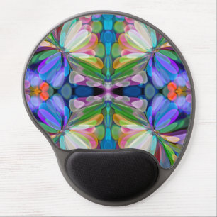 Dragonfly Wildflower Garden Abstract Floral Gel Mouse Pad
