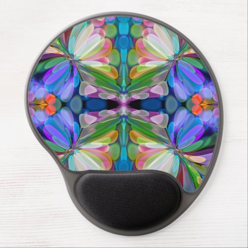 Dragonfly Wildflower Garden Abstract Floral Gel Mouse Pad