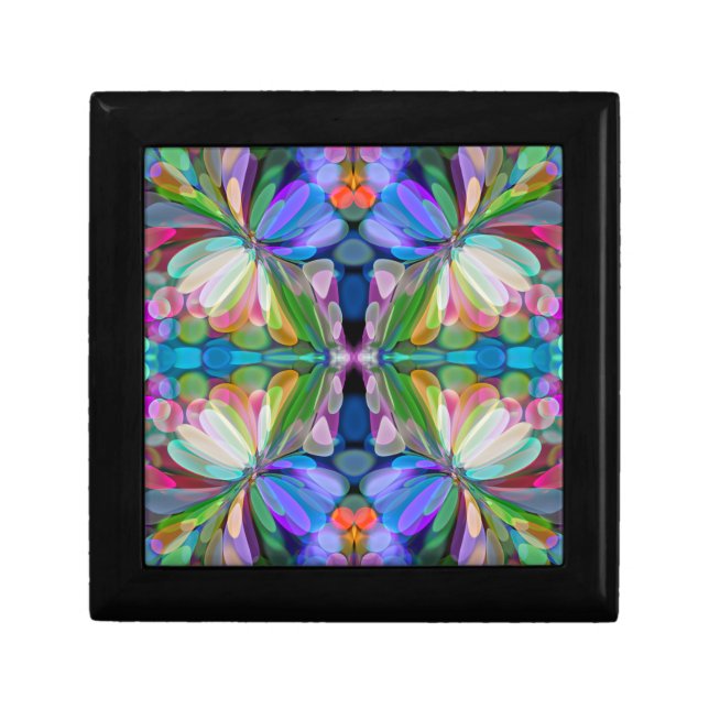 Dragonfly Wildflower Garden Abstract Floral Gift Box (Front)