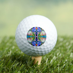 Dragonfly Wildflower Garden Abstract Floral Golf Balls