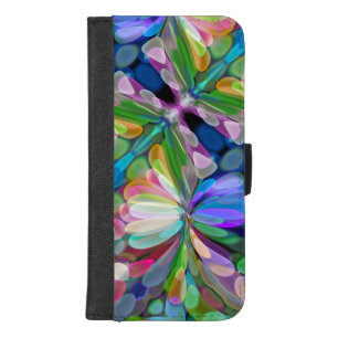 Dragonfly Wildflower Garden Abstract Floral iPhone 8/7 Plus Wallet Case