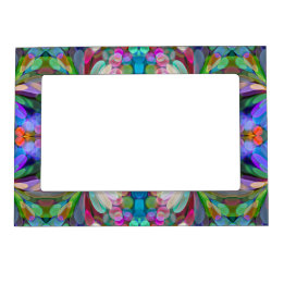 Dragonfly Wildflower Garden Abstract Floral Magnetic Frame