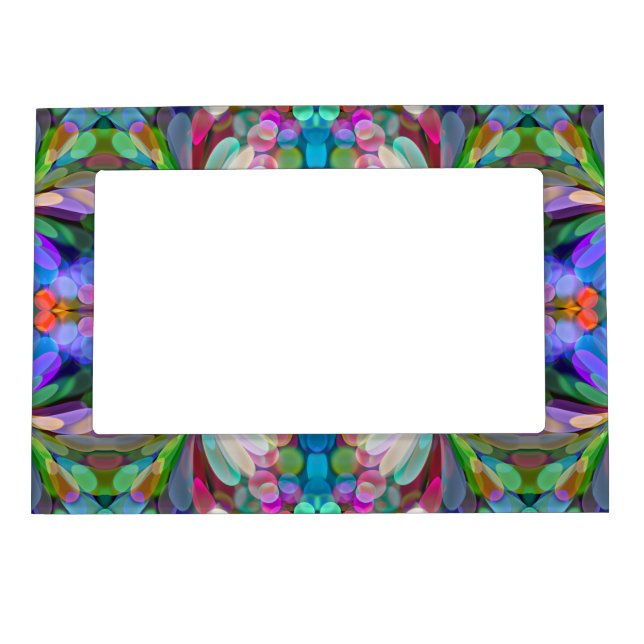 Dragonfly Wildflower Garden Abstract Floral Magnetic Frame (Front)