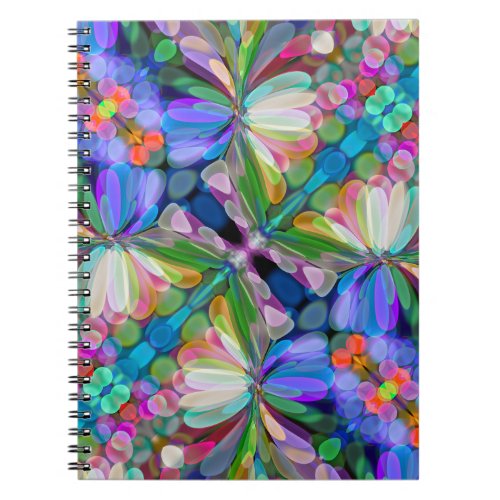 Dragonfly Wildflower Garden Abstract Floral Notebook