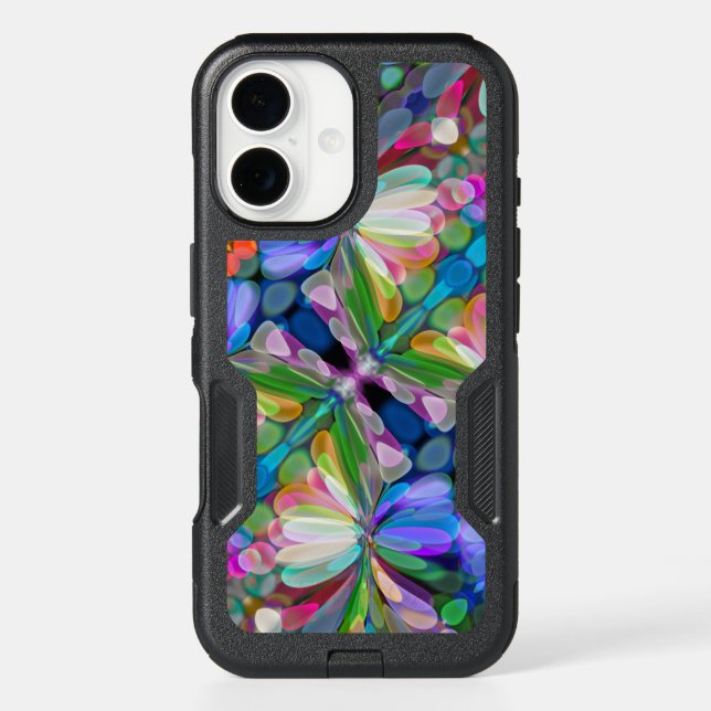 Dragonfly Wildflower Garden Abstract Floral Otterbox iPhone Case (Back)