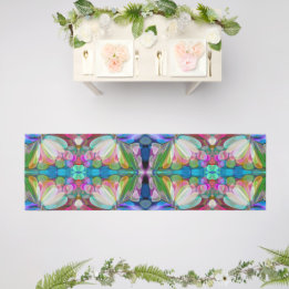 Dragonfly Wildflower Garden Abstract Floral Outdoor Rug