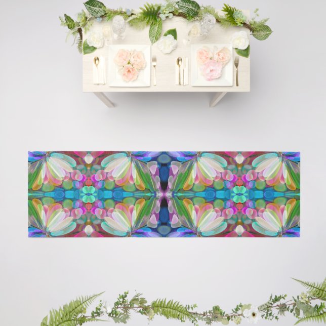 Dragonfly Wildflower Garden Abstract Floral Outdoor Rug (Insitu (Wedding 2))