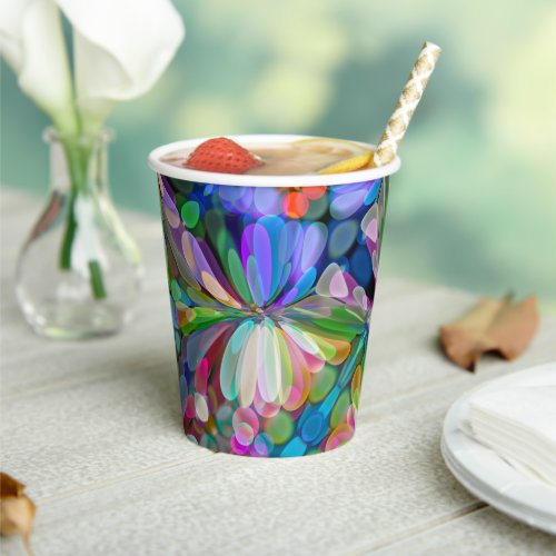 Dragonfly Wildflower Garden Abstract Floral Paper Cups