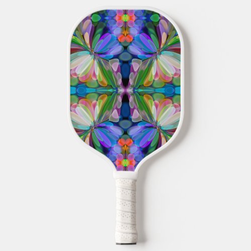 Dragonfly Wildflower Garden Abstract Floral Pickleball Paddle