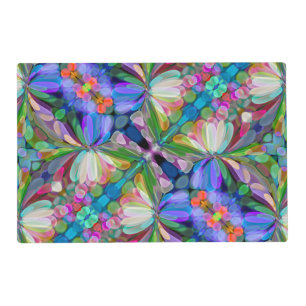 Dragonfly Wildflower Garden Abstract Floral Placemat