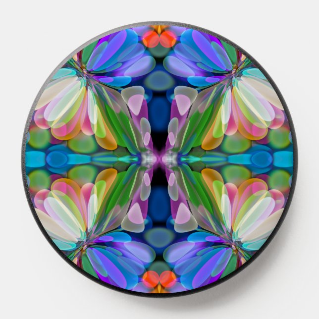 Dragonfly Wildflower Garden Abstract Floral PopSocket (Popsocket)