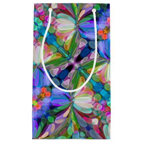 Dragonfly Wildflower Garden Abstract Floral Small Gift Bag