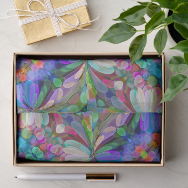Dragonfly Wildflower Garden Abstract Floral Tissue Paper (Gift)
