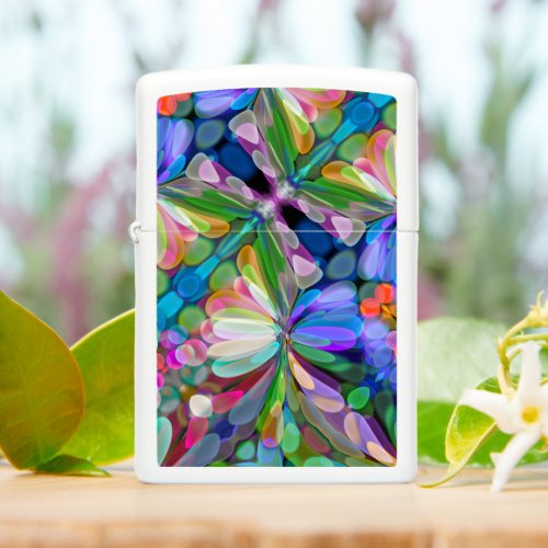 Dragonfly Wildflower Garden Abstract Floral Zippo Lighter