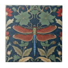 Dragonfly William Morris style Blue & Red Floral