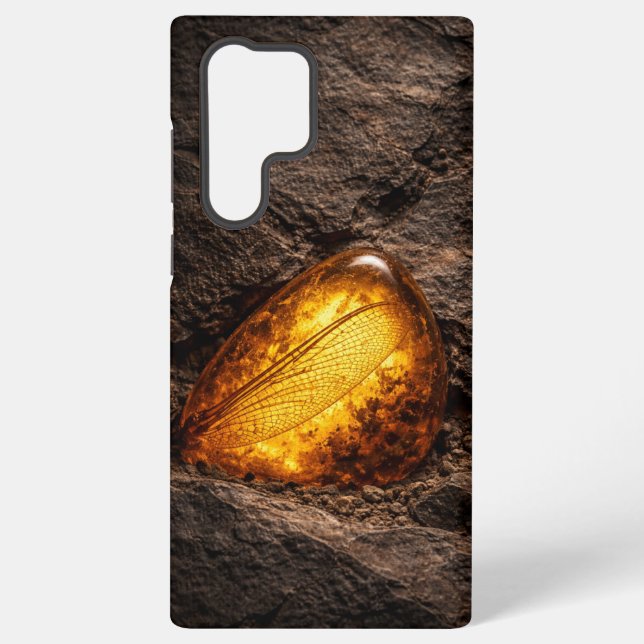 Dragonfly Wing in Amber Samsung Galaxy Case (Back)