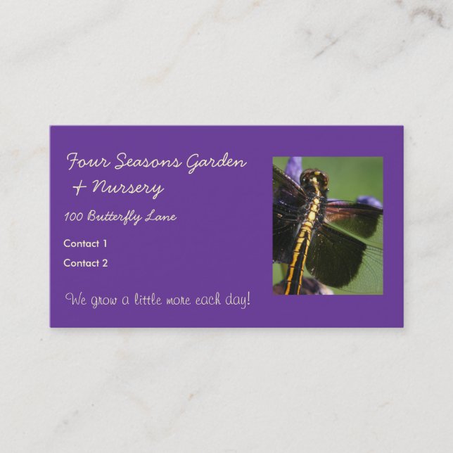 Dragonfly Wings-Choose Background color! Business Card (Front)