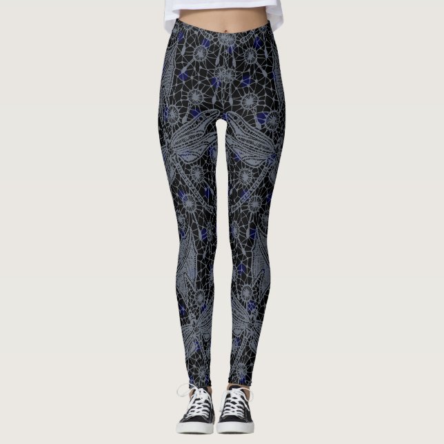 Dragonfly Wings Fancy Floral Dream Leggings (Front)