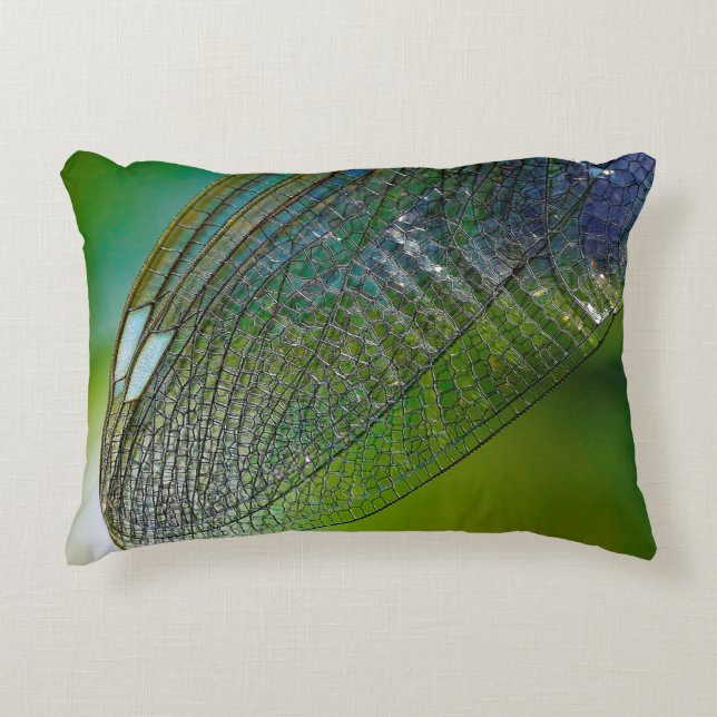 Dragonfly wings nature close insect accent pillow (Front)