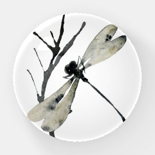 Dragonfly with Branch Watercolor Paperweight