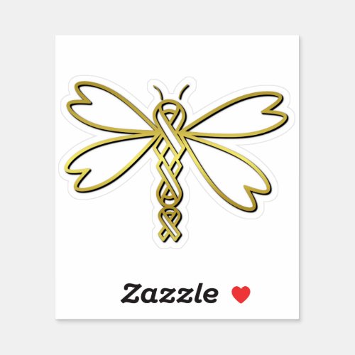 Dragonfly with cancer ribbons sticker