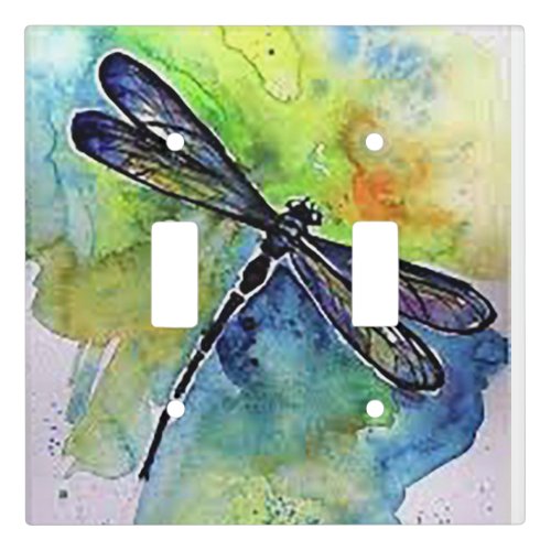 Dragonfly with Colorful Background Light Switch Cover