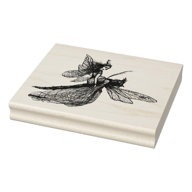 dragonfly with fairy rubber stamp (Stamp)
