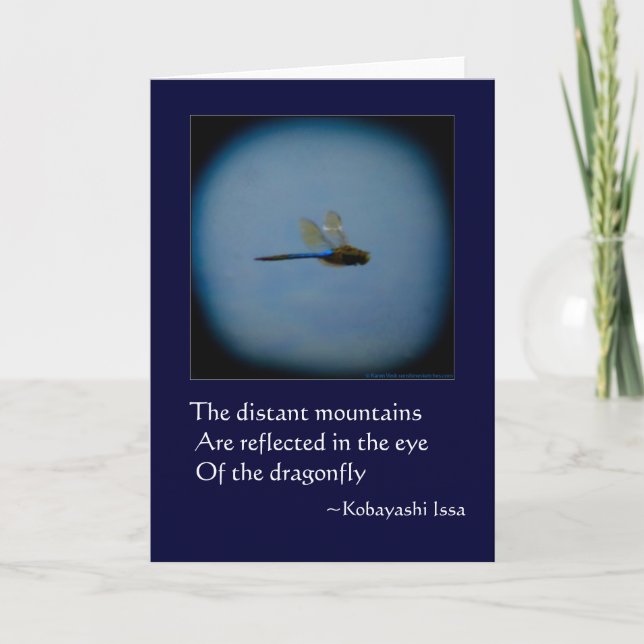 Dragonfly with Haiku blank or greeting card (Front)